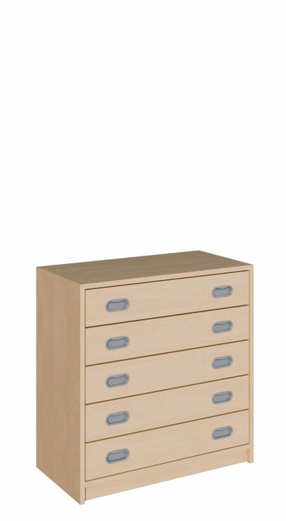 K Schrank 80 cm, 5 breite Schübe, 2 Breiten